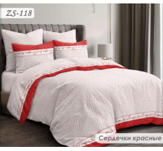 Постельный комплект Сердечки красные